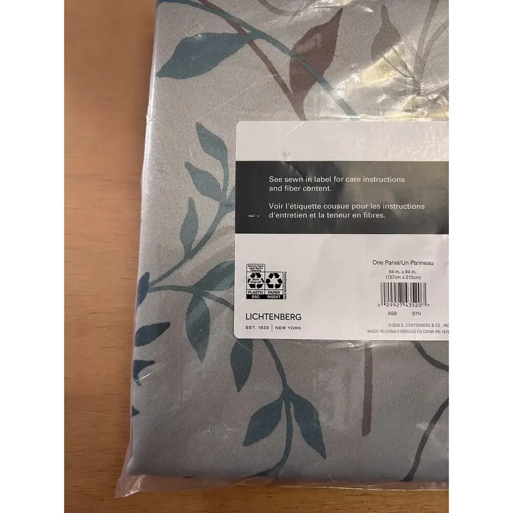 New Sun Zero Thermal Insulated Blackout Curtain Panel Gray Blue Tan 54 x 84